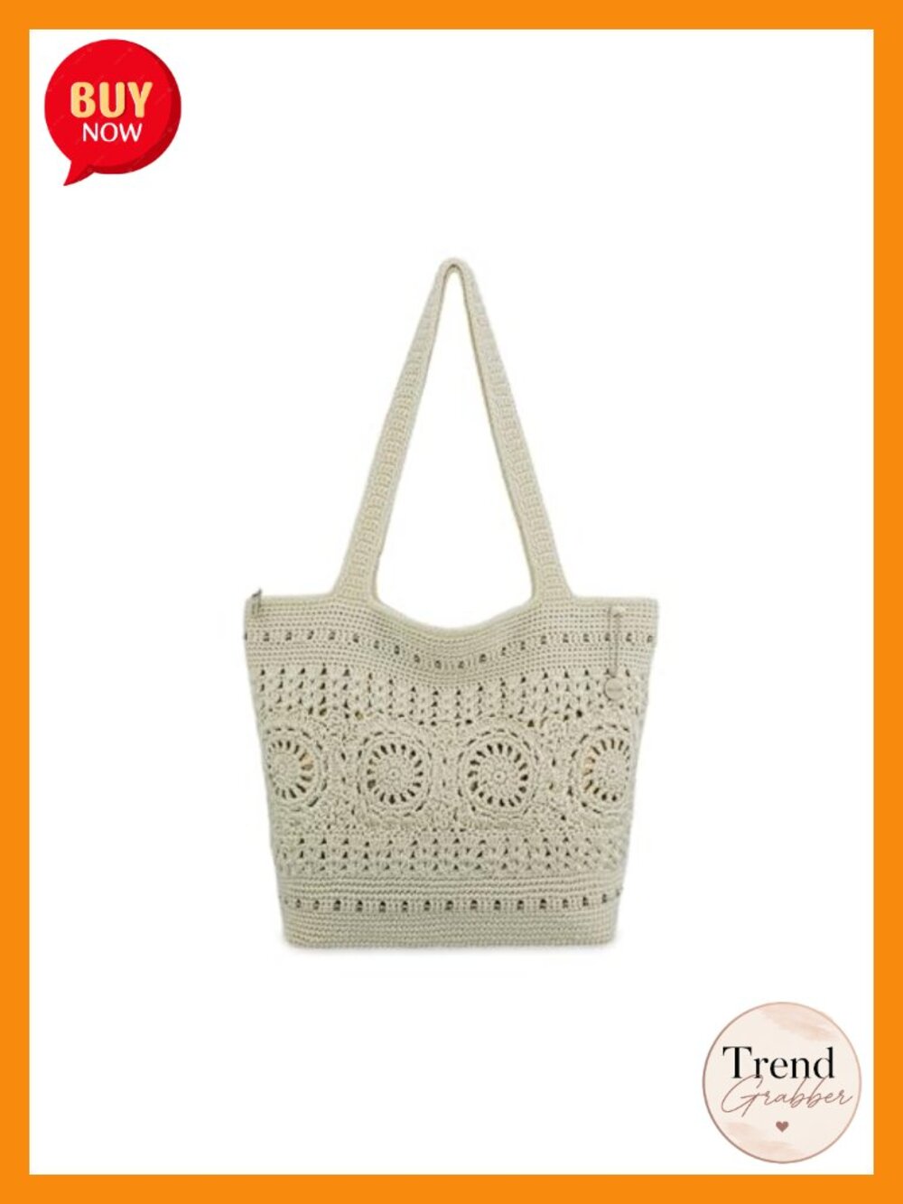 Large Hand Crochet Carryall Tote Shoulder Bag Vegan Lining Travel Beach Purse